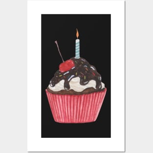 Birthday cupcake Posters and Art